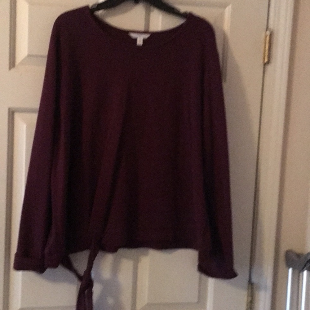 TIME AND TRY long sleeve pullover with tie